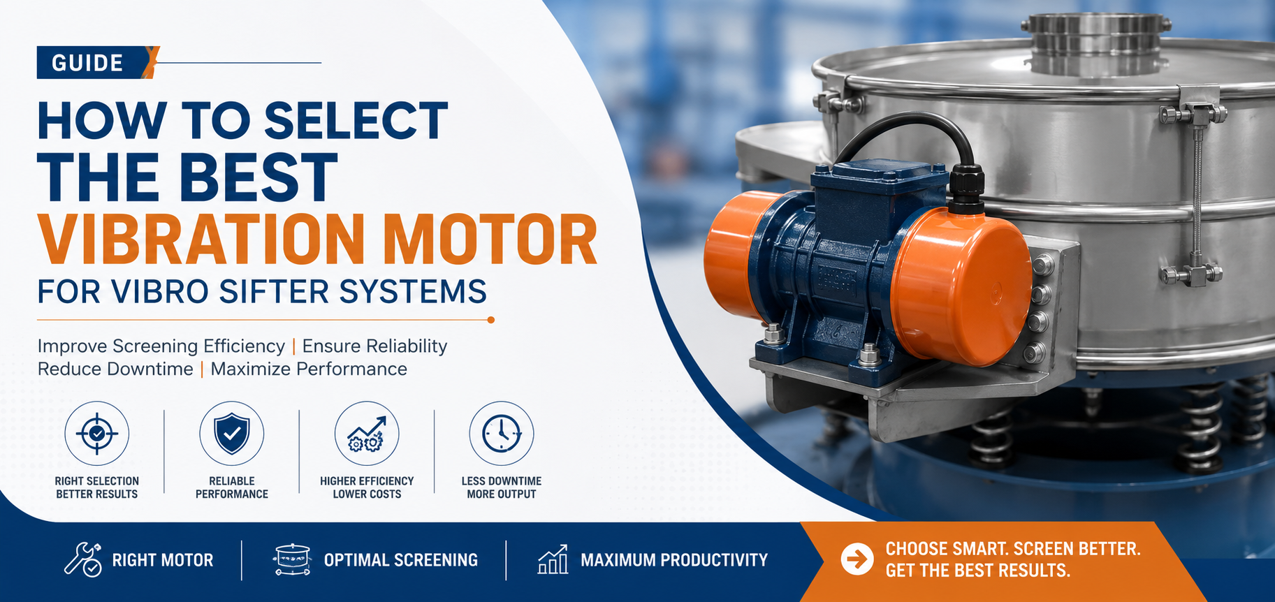 Vibration motor for vibro sifter