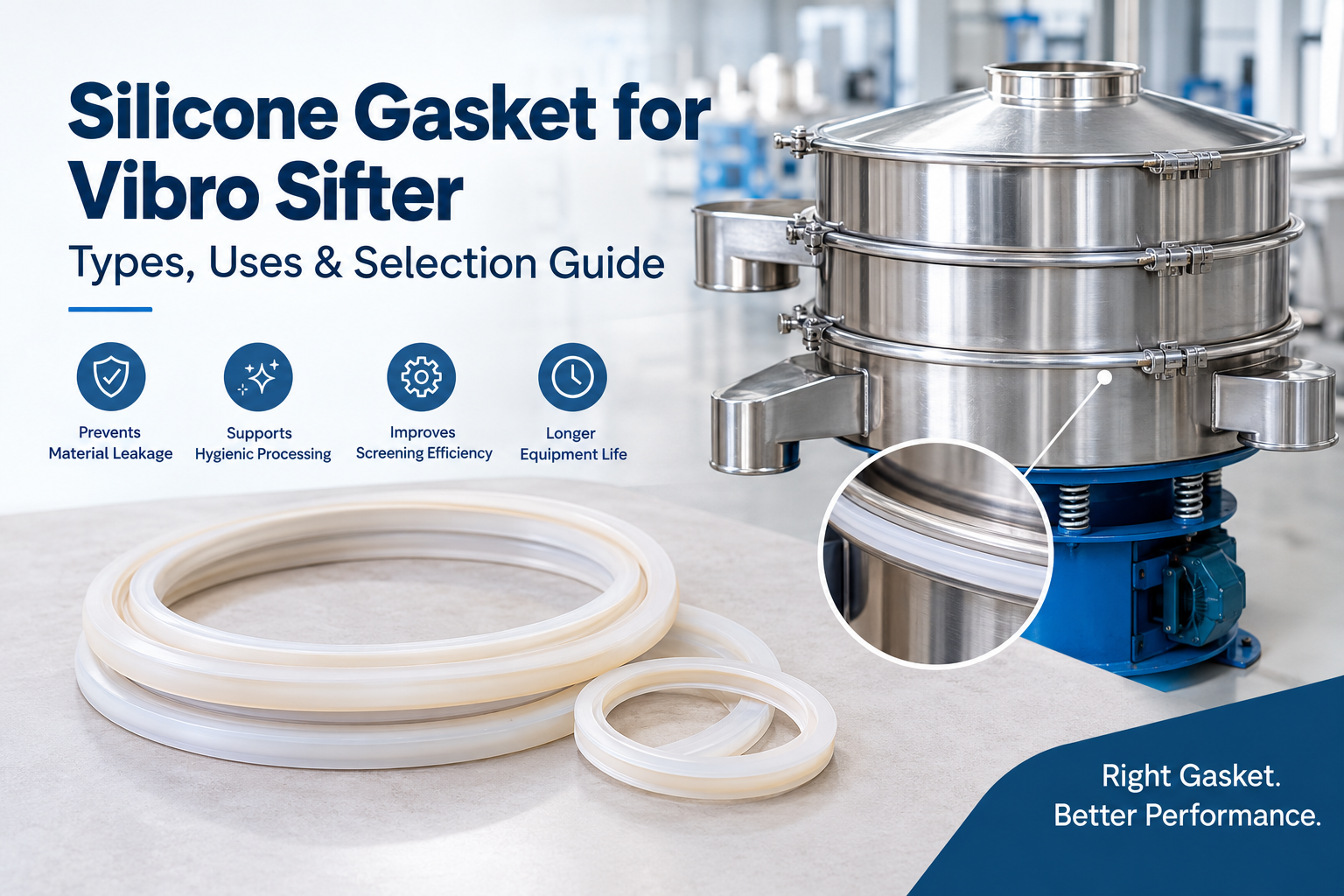 Silicone gasket for vibro sifter